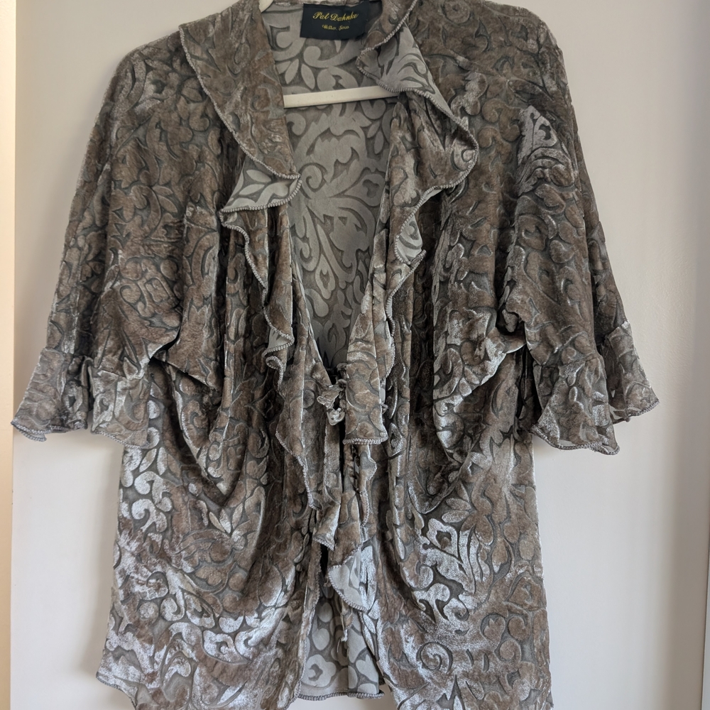 Flutter Sleeve Ruffled Blouse/ Cover Up